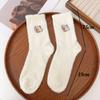 Women Winter Thermal Mink Socks Cartoon Capybara Print Soft Warm Fleece Comfortable Plush Socks Kawaii Sleep Floor Mid Tube Sock