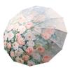New 12-bone Hand Open Three-fold Vinyl Double-layer Umbrella Solid Wood Handle Sunscreen Umbrella Gift Bag