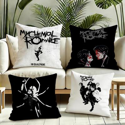 My CChemical RRomance Cushion Cover Silky Short Plush Invisible Zipper Dustproof Sofa Pillow Case for Home Decor
