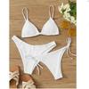 New bikini threepiece swimsuit women's split swimsuit solid color sexy suspender