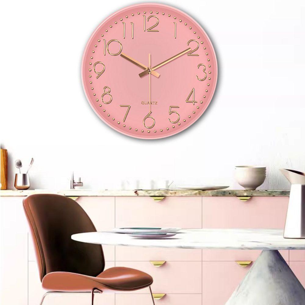 Non-Ticking Electronic Color Clock Round Wall Hanging Clock Creative Nordic Wall Clock Home