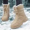 Модные женские уличные походные ботинки на толстой подошве, зимние термоботинки, бархатные высокие кеды, повседневная обувь, кроссовки женские
