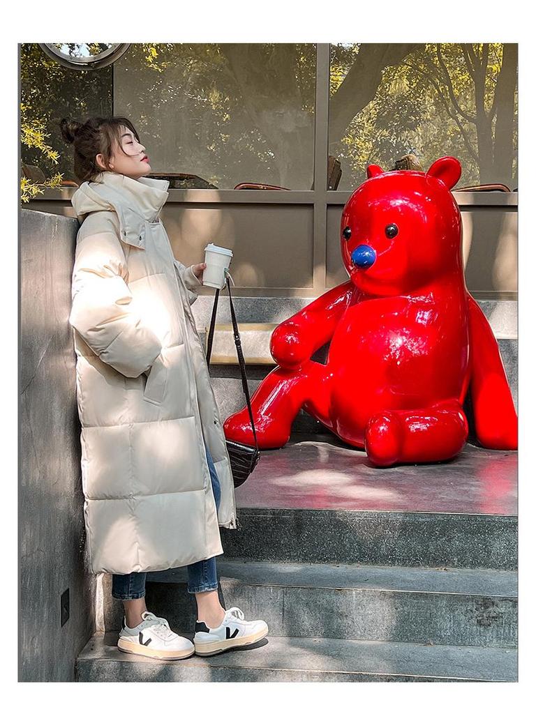 Женская куртка средней длины с капюшоном в корейском стиле из хлопка - плотная, свободная, для зимы