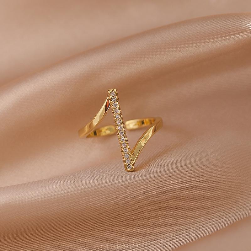 Роскошные кольца из золотого жемчуга и циркония для женщин, винтажное сексуальное разомкнутое кольцо, вечернее кольцо, модные элегантные ювелирные изделия