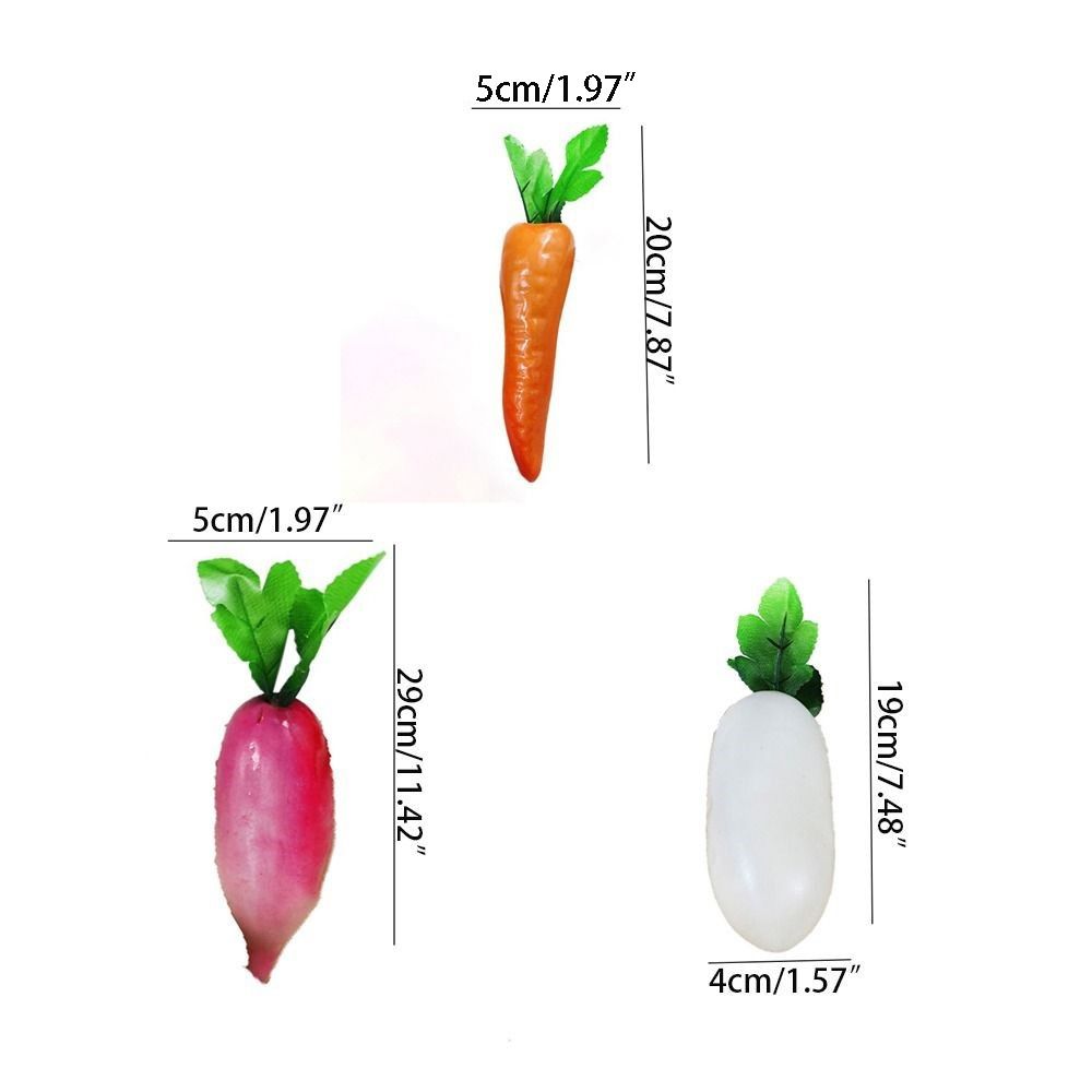 Durable Simulated Foam Carrot 3D Fake Vegetable Props Fake Vegetable Carrot Model Home Decor