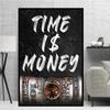 Время - деньги, не тратьте зря, мотивирующий роскошный постер, холст, картина, доллары, настенное искусство для офиса, декор для дома, печать, куадрос