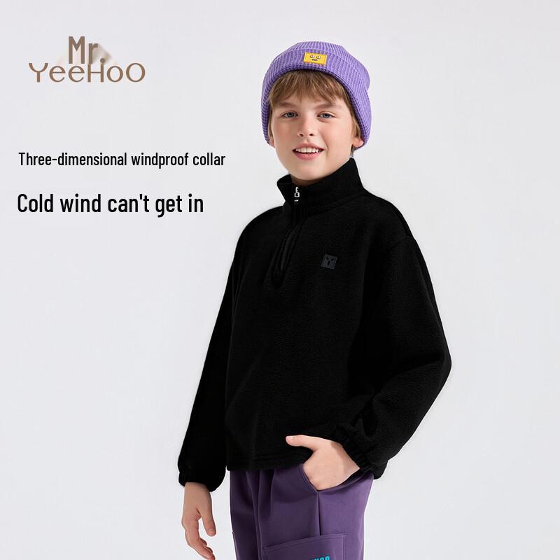YEEHOO Unisex Children's Fleece Mock Neck Long-Sleeve Sweatshirt