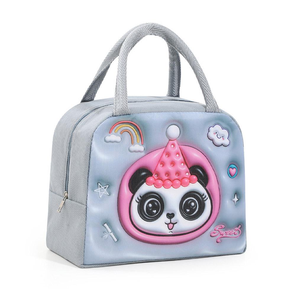 3D мультфильм животных узор сумка для ланча утолщенный ручной изолированный ланч-бокс сумки большой емкости детский бенто мешок