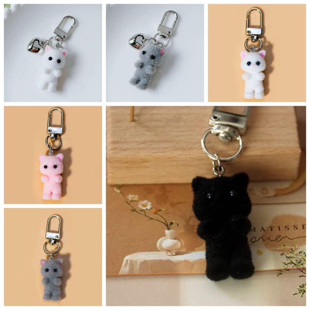 Ornaments Cat Keychain Creative Car Key Ring Fashion Plush Cat Pendant Key Decor