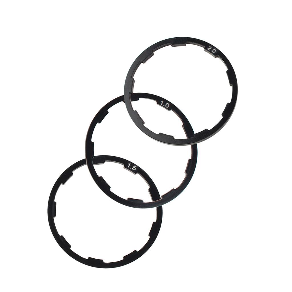 3 Pcs 1mm+1.5mm+2mm Bike Flywheel Hub Spacer Bicycle Bottom Bracket Axle Washer Gasket