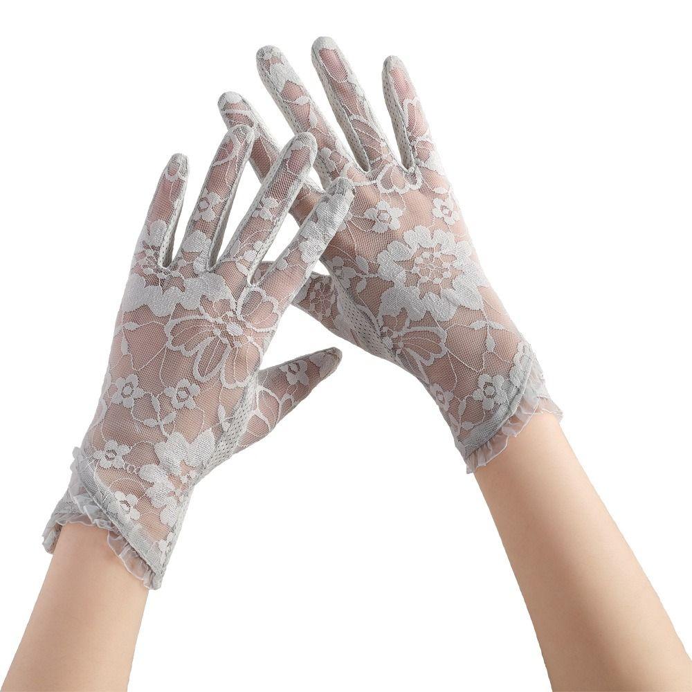 Thin Lace Glove Anti-Slip Car Driving Mittens Elegant Touch Screen Gloves Outdoor