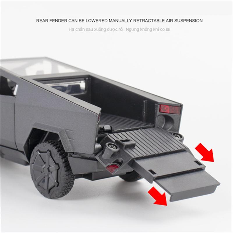 1/32 Грузовик Tesla Cyber Игрушечный Пикап Грузовик из Сплава Модель Автомобиля Литьевой Металл Внедорожники Модель Автомобиля Звук Свет Автомобиль Детские Подарки