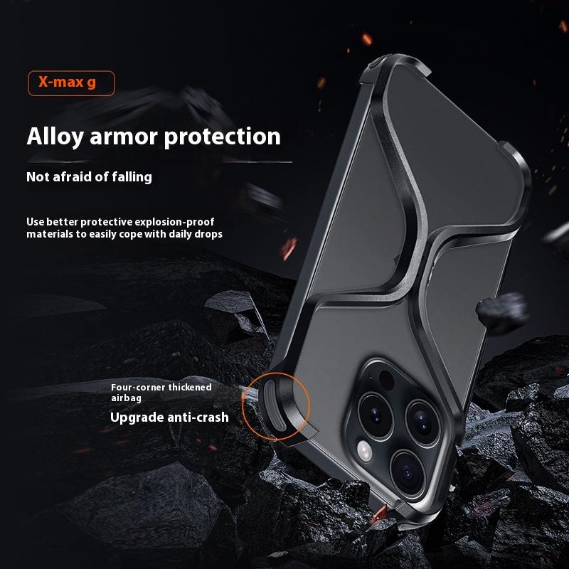 Для iPhone 16 15 14 13 Pro Max чехол без рамок из металлического алюминиевого сплава рассеивание тепла и поглощение ударов защитный чехол