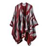 Women Winter Warm Oversized Printing Blanket Cape Wraps Shawl Cardigans