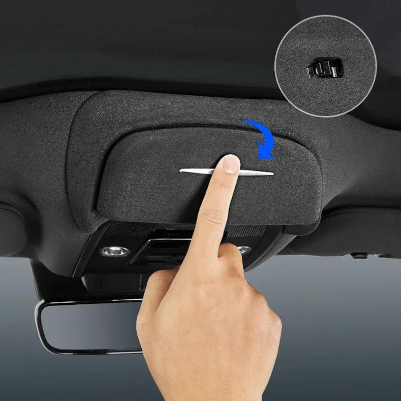 Футляр для автомобильных очков BYD Seal Glasses Case Высококачественный ABS / замшевый потолочный ящик для хранения солнцезащитных очков Аксессуары для интерьера