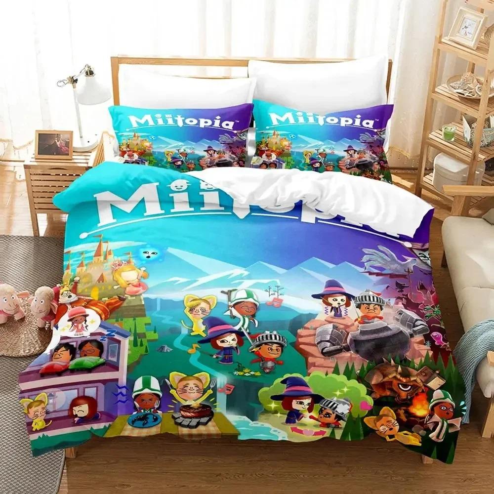 3D-принт игра Miitopia комплект постельного белья пододеяльник постельный комплект пододеяльник наволочка одеяло king size комплект постельного белья для мальчиков и взрослых