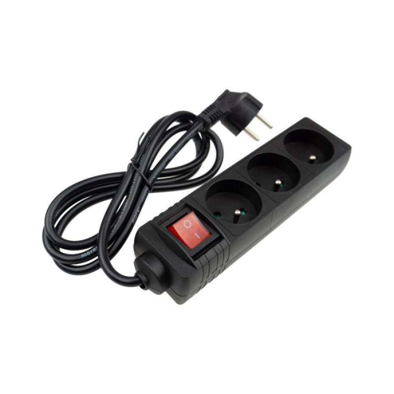 Extension cord 5 sockets 5m with/without 3x1.5mm2 black