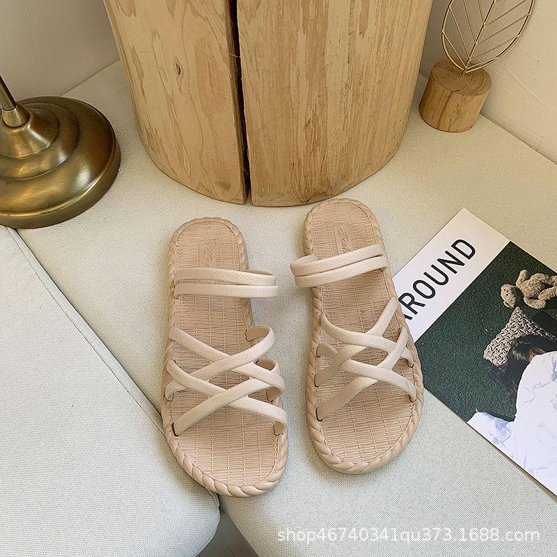 Fashion 2025 New Summer Women's Sandals Casual Flat Sandals Versatile Fashion Roman Shoes Comfortable Flat Bottomed Vacation Beach Shoes