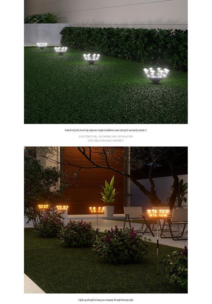 Outdoor Solar Mushroom Lamp for Garden, Balcony, or Lawn Decoration