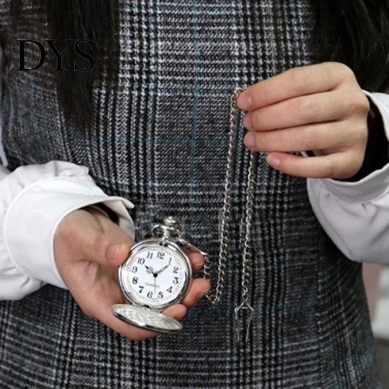 Ретро винтажные мужские часы в стиле стимпанк с гладкой поверхностью и подвеской-цепочкой, классические карманные часы