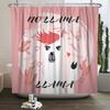 Cute Funny Lama Alpaca Shower Curtain Fun Cartoon Animals Cactus Shower Curtains for Bathroom Home Decor Waterproof Bath Curtain