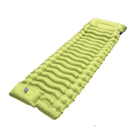 Inflatable Sleeping Pad Built-in Foot Pump Pillow Lightweight Thicken Portable Single