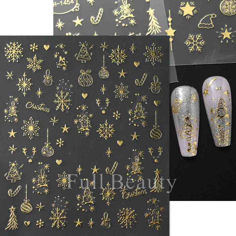 Рождественские наклейки для ногтей, самоклеящиеся наклейки для дизайна ногтей, Рождество, Санта, лось, снежный колокольчик, крутой дизайн, Рождество