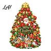 Holiday Window Stickers Christmas Tree Clings with Santa Claus Snowman Gingerbread Man and House Static Glass Art for Home Decorations Double Sided