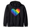 ЛГБТ Гей Лесбиянка Трансгендер Прайд Сердце Флаг Месяц Прайда Толстовка на молнии