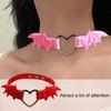 Nightclub Cosplay Heart Punk Wing Rock Collar Necklace Bat Gothic Sexy Faux Leather Circle Collar