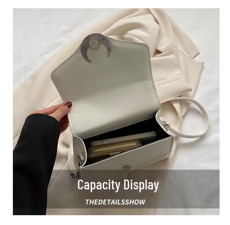 Высококачественная текстурированная сумка-полумесяц, маленькая квадратная сумка через плечо для женщин - Модный и универсальный стиль для通勤 2023