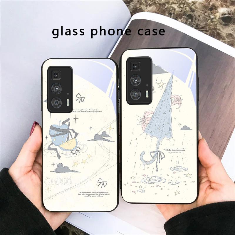 Свежий и целебный бриз Для Motorola Moto Edge 20 Lite 30 Pro 40 Neo 50 Ultra G45 G54 G55 G75 G84 G85 GPlay 23 Стеклянный чехол для телефона