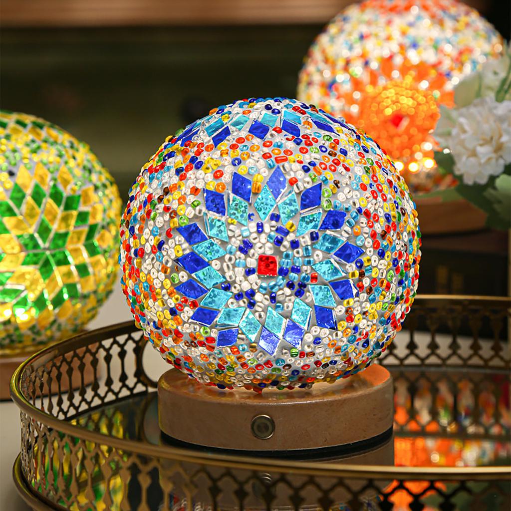 USB Зарядка Сенсорный Три Цвета Бесконечная Регулировка Яркости Барочный Ночник Зарядная Настольная Лампа Декоративная Стеклянная Лампа