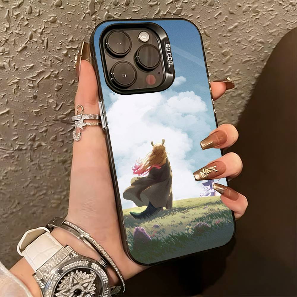 Чехол для телефона D-Dragon Maid Tohru Ilulu для iPhone 17,16,15,14,13,12,11 Plus,Pro Max,XS, Цветной Серебристый Чехол для телефона Funda Cover