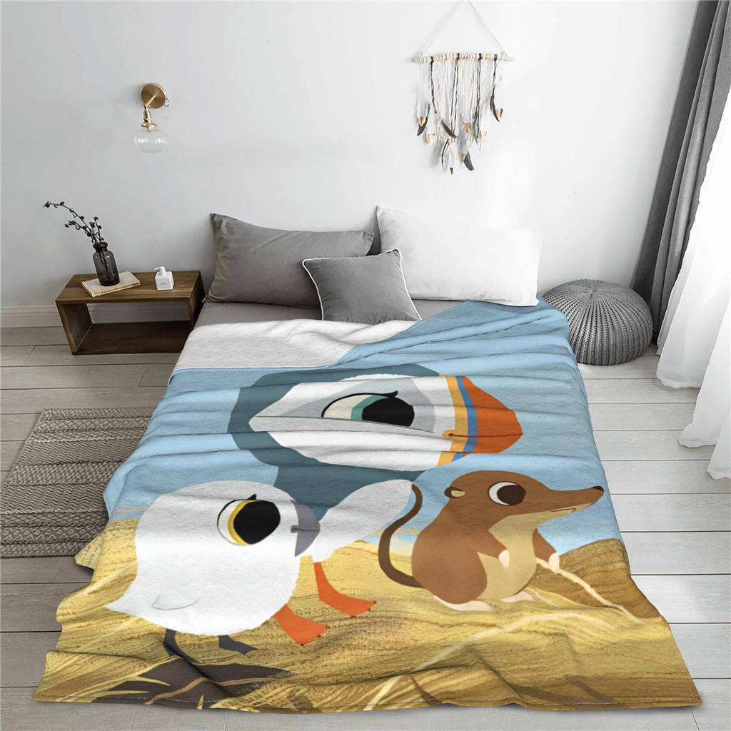 Puffin Rock Cartoon   Flannel Blanket  Awesome Throw Blanket for Bed Sofa Couch 200x150cm Rug Piece