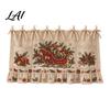 Handmade Holiday Oven Cover Christmas Skirt with Pockets Festive Snowflake Elk Red Birds Santa Stove Curtain for Home Cooking Essentials Kitchen