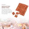 Миниатюрный набор для диорамы из кирпичной плитки Toyvian Миниатюрная кирпичная блочная плитка Миниатюрная модель кирпичной черепицы для крыши Детали мини-кирпичной диорамы Сцена из плитки для строительства своими руками