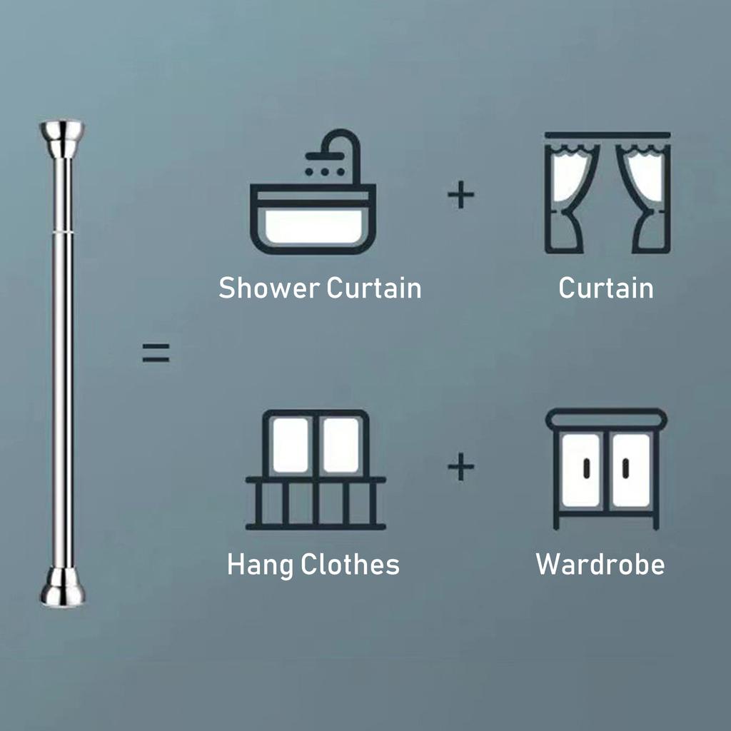 Нескользящий пружинный карниз для штор от 20 до 32 дюймов, расширяемый карниз без сверления, без ржавчины, подвесной столб для ванной комнаты для окон или душевой комнаты