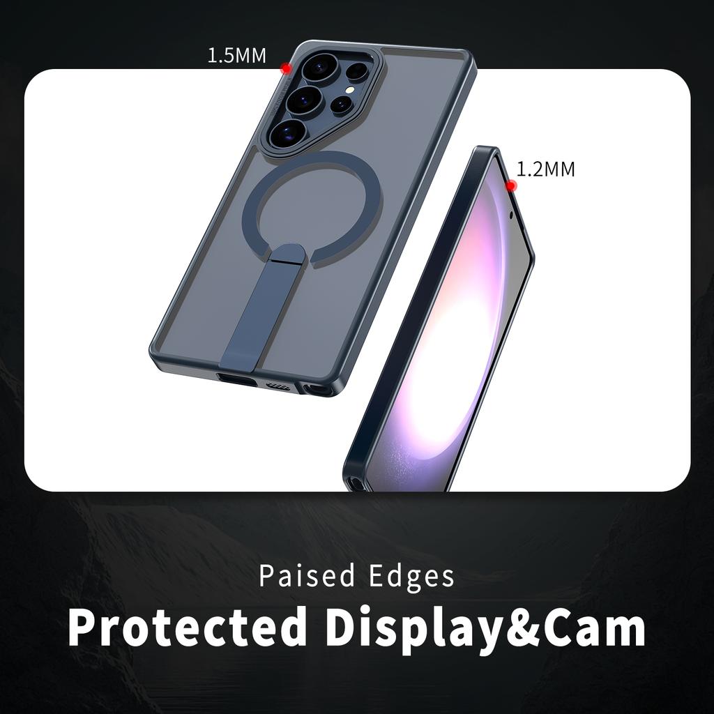 For Samsung Galaxy S23 Ultra/S22 Ultra 5G Magnetic Case Kickstand TPU + Acrylic Phone Cover