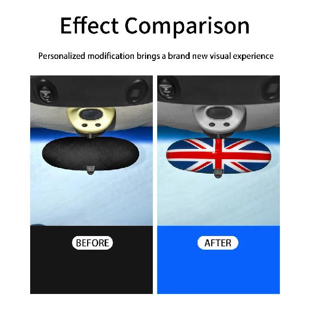 Car Rear View Mirror Protector Frame For Mini Cooper R50 R52 R53 Center Console Accessories Interior Rearview Decor Cover Case
