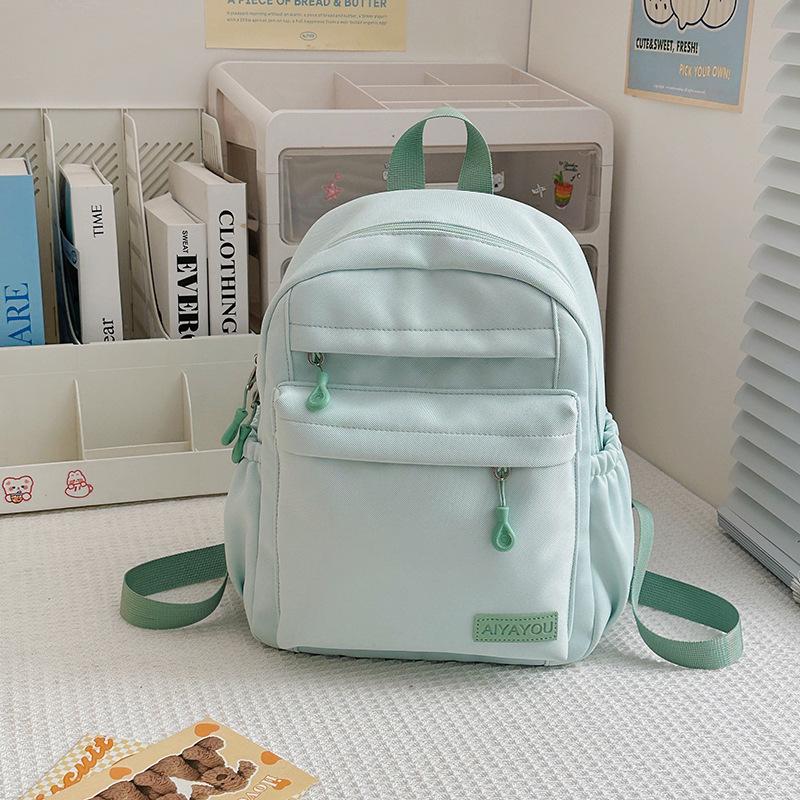 Повседневный кампус однотонный школьный рюкзак для старшеклассника новый маленький свежий нейлоновый дорожный рюкзак для улицы