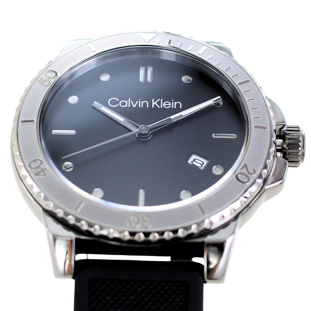 Watch Rubber Silicone Strap Black Watch Analog Clock 25200207 [Calvin Klein] Men's Men's [Item]