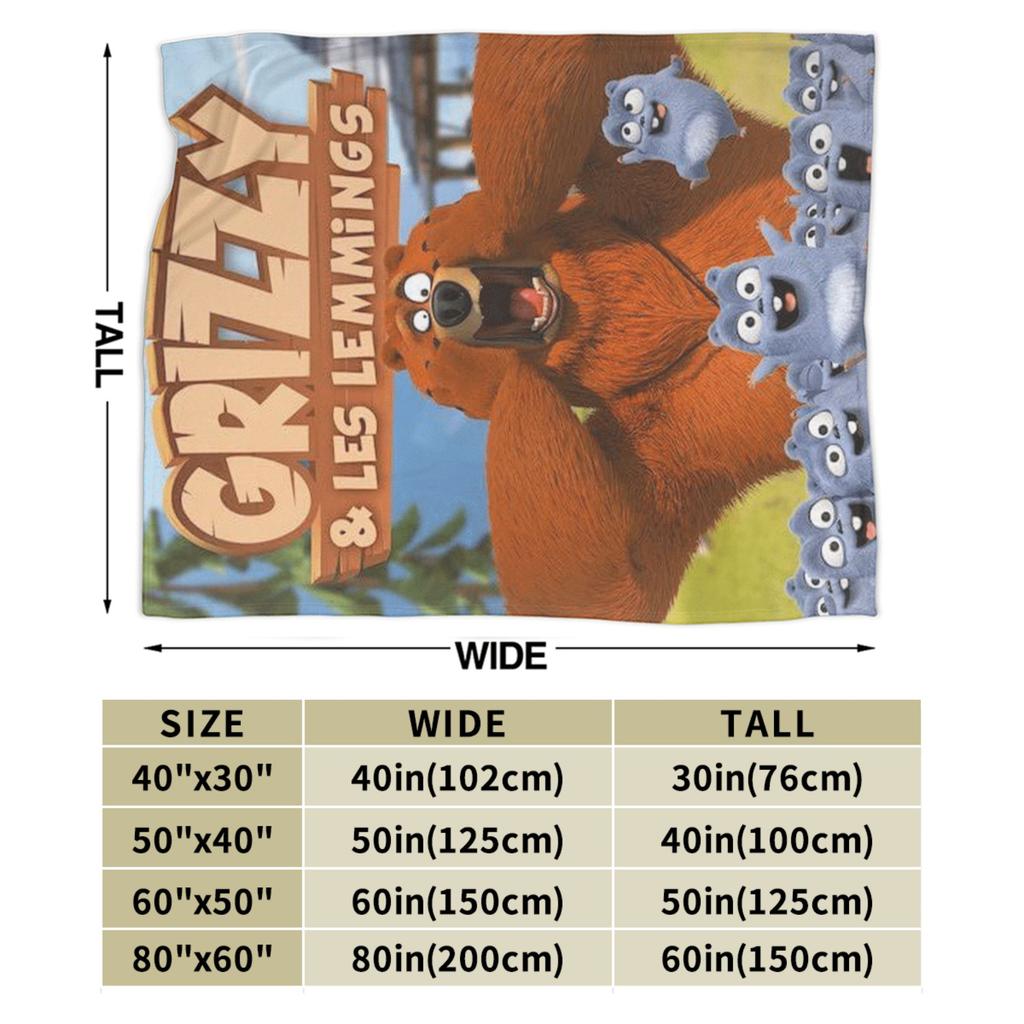 Grizzy and the Lemmings Plush Blanket Child  Flannel Throw Blanket For Outdoor Warm Soft Design Quality Bedspread Gift