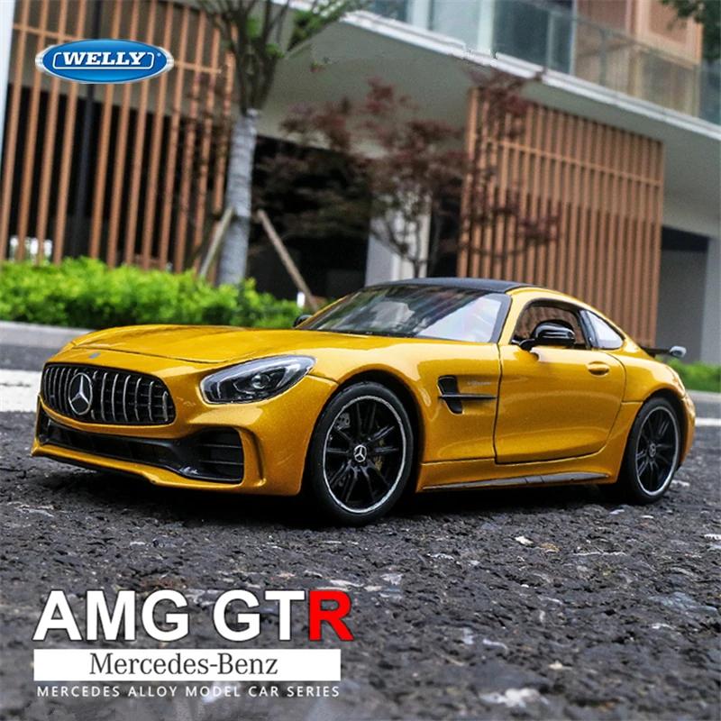 Welly 1/36 Mercedes-Benz AMG GT R Alloy Sports Car Model Diecast Metal Toy Vehicle Model Simulation Collection Children Gift
