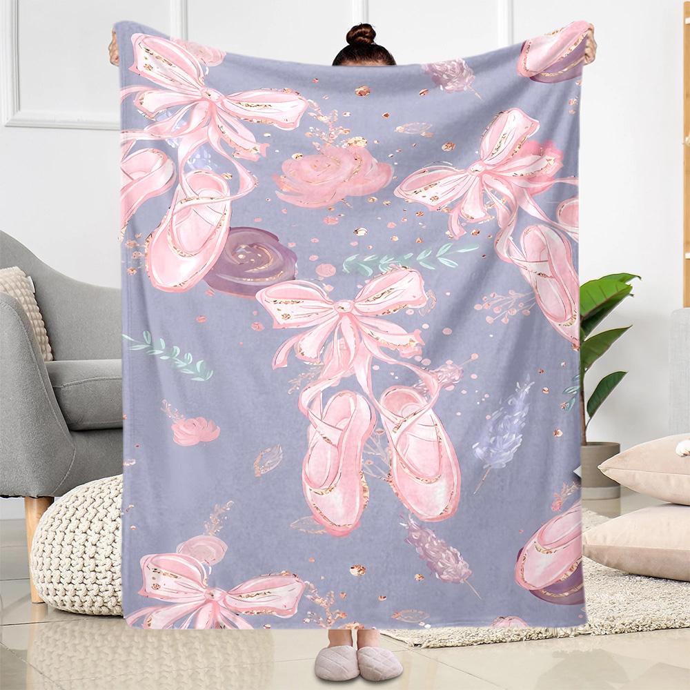 Dreamy Ballerina Flannel Blanket - Soft and Comfortable, Suitable for Sofas, Beds, Offices, Travel, and All Seasons, Making It A Perfect Holiday Gift.