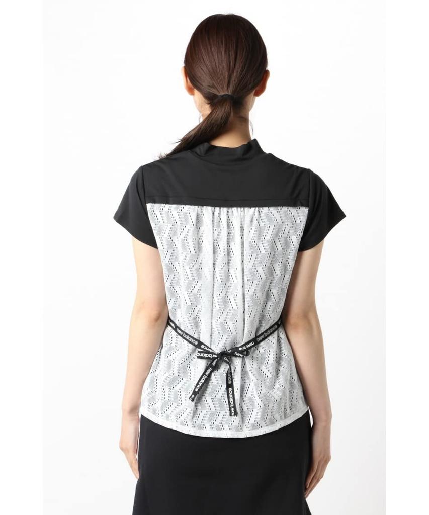 Рубашка для гольфа с коротким рукавом и воротником-стойкой Quick 0 [New Balance] (Впитывает воду, высыхает, эластичный) / Женский / 012-2166507 010_Черный [S]