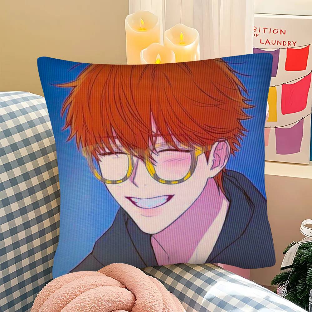 1 шт. Аниме Mystic Messenger Игровой Наволочка Модная Квадратная Наволочка Спальня Диван Комната Ins Декор Отдых