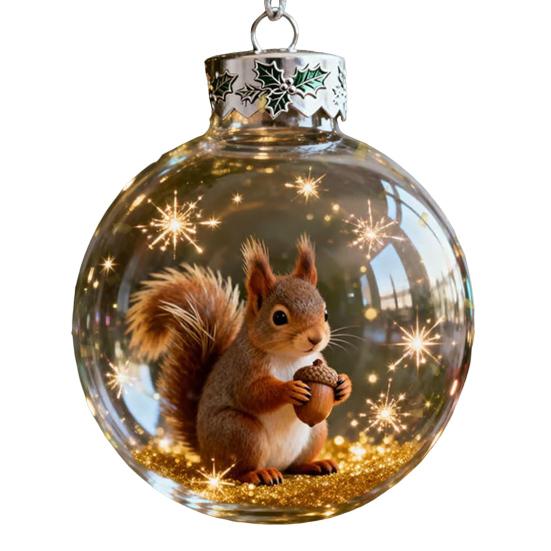 Yousheng 3D Животное Рождественское Украшение Прозрачный Пластиковый Рождественский Шар Подвесные Украшения с Блестящими Звездными Акцентами для Зимнего Праздничного Декора Дерева