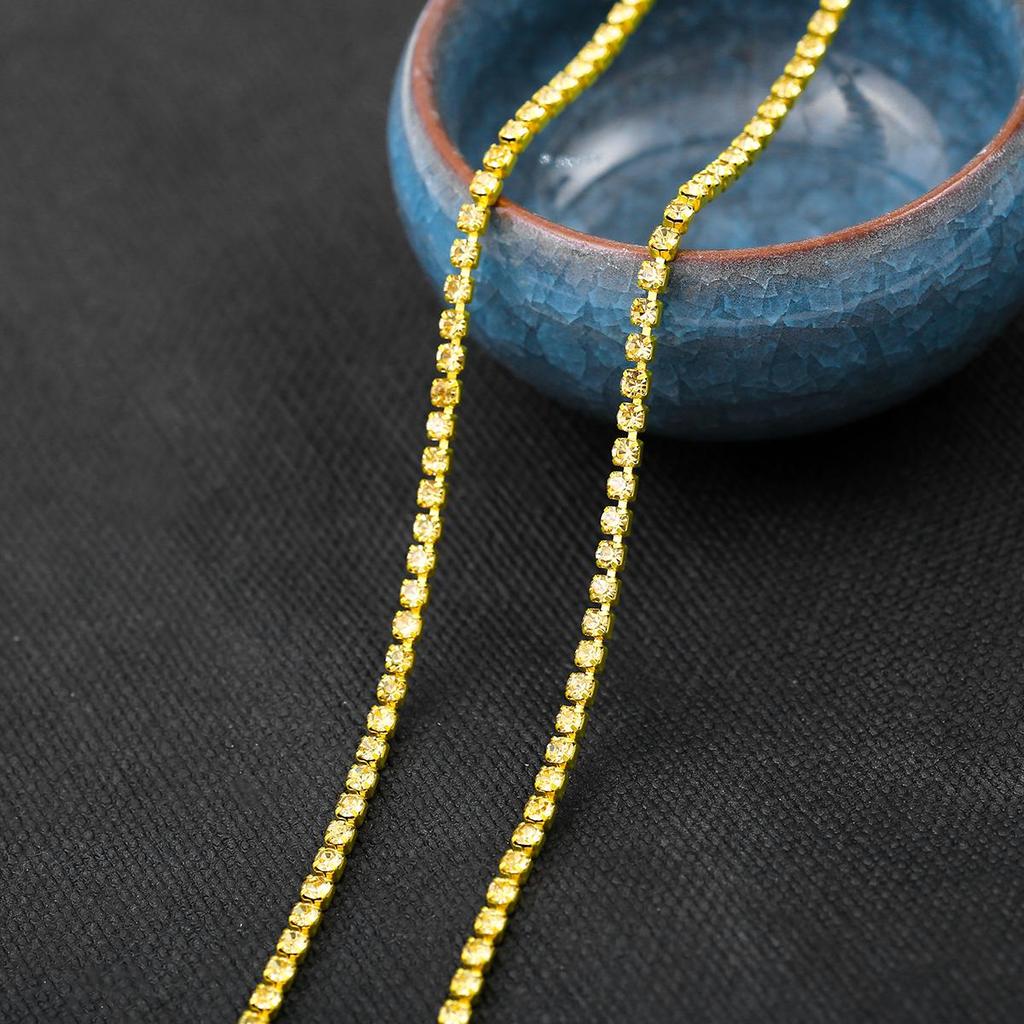 1Yard/lot Sewing Crystal Rhinestone Chain Silver Base Claw Gule On Rhinestone Trim DIY Beauty Clothes Accessories