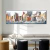 Современное абстрактное здание, картина маслом, постер и принт, пейзаж, настенное искусство, оригинальная картина на холсте, картина для декора гостиной